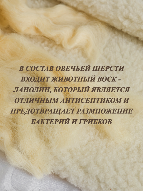 Одеяло двустороннее LANATEX из натуральной овечьей шерсти. Арт. 021 - фото6