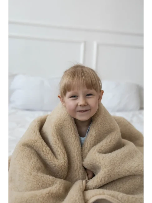 Плед детский м.027 арт.22400 р-р 110*140 цвет бежевый - фото2