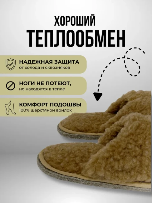 Пантолеты (тапки) мод.167 арт.22434 цвет коричневый - фото2