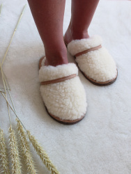  Обувь домашняя пантолеты (тапки) LANATEX из натуральной овечьей шерсти. Арт. 2162 - фото