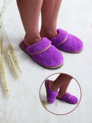  Обувь домашняя пантолеты (тапки) LANATEX из натуральной овечьей шерсти. Арт. 2285 - фото