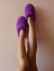  Обувь домашняя пантолеты (тапки) LANATEX из натуральной овечьей шерсти. Арт. 2285 - фото