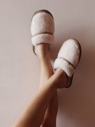  Обувь домашняя пантолеты (тапки) LANATEX из натуральной овечьей шерсти. Арт. 2287 - фото