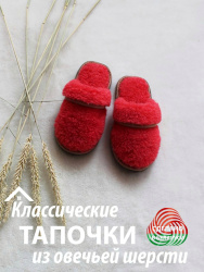  Обувь домашняя пантолеты (тапки) LANATEX из натуральной овечьей шерсти. Арт. 2288 - фото