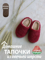  Обувь домашняя пантолеты (тапки) LANATEX из натуральной овечьей шерсти. Арт. 22130 - фото