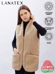Жилет женский LANATEX из натуральной овечьей шерсти. Арт. 982 - фото