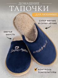 Обувь домашняя пантолеты(тапки) LANATEX модель 180, артикул 22451П, цвет- т.синий - фото