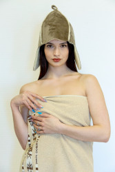 Шапка LANATEX модель 182, артикул 22455, размер 54-60, цвет св.коричневый - фото