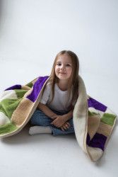 Одеяло детское двустороннее LANATEX  из натуральной овечьей шерсти. Арт 22460 - фото