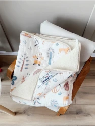 Одеяло детское LANATEX модель 027 артикул 932-2, размер 110*140, цвет бежевый, молочный; - фото