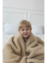 Плед детский м.027 арт.22400 р-р 110*140 цвет бежевый - фото