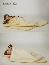 плед детский м.027 арт.22439 р-р 110*140 цвет молочный  - фото