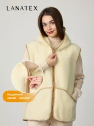 Жилет женский LANATEX модель 251, артикул 22438,  цвет молочный - фото