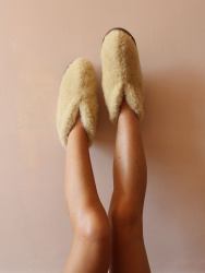Обувь домашняя ботинки (бурки) LANATEX из натуральной овечьей шерсти. Арт. 2160 - фото