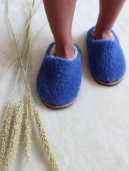 Обувь домашняя пантолеты (тапки) LANATEX из натуральной овечьей шерсти. Арт. 22132 - фото