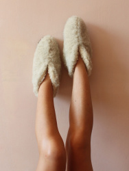 Обувь домашняя ботинки (бурки) LANATEX из натуральной овечьей шерсти. Арт. 2161 - фото