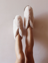 Обувь домашняя ботинки (бурки) LANATEX из натуральной овечьей шерсти. Арт. 2294 - фото