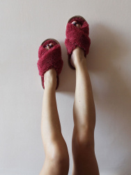 Обувь домашняя пантолеты (тапки) LANATEX из натуральной овечьей шерсти.  Арт. 22110 - фото