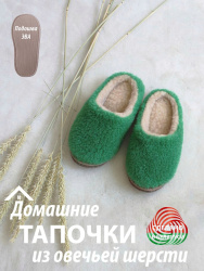 Обувь домашняя пантолеты (тапки) LANATEX из натуральной овечьей шерсти. Арт. 22122 - фото