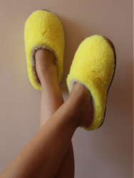 Обувь домашняя пантолеты (тапки) LANATEX из натуральной овечьей шерсти. Арт. 22115 - фото