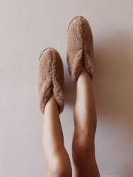 Обувь домашняя ботинки (бурки) LANATEX из натуральной овечьей шерсти. Арт. 2296 - фото