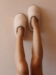 Обувь домашняя пантолеты (тапки) LANATEX из натуральной овечьей шерсти. Арт. 22116 - фото