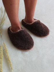 Обувь домашняя пантолеты (тапки) LANATEX из натуральной овечьей шерсти. Арт. 22121 - фото