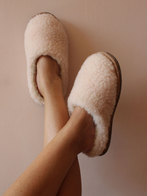 Обувь домашняя пантолеты (тапки) LANATEX из натуральной овечьей шерсти. Арт. 22128 - фото4